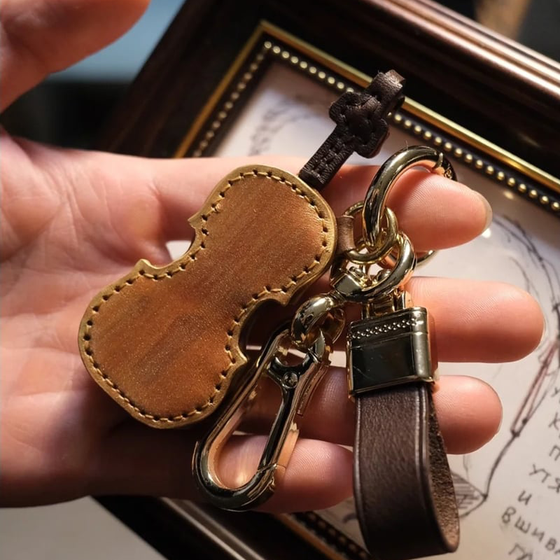 🎻Crafted Leather Violin & Cello Keychain