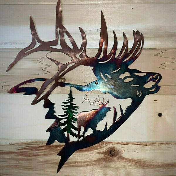 🎁Christmas Hot Sale🎁Rustic Style Wild Animals Metal Wall Decoration Art
