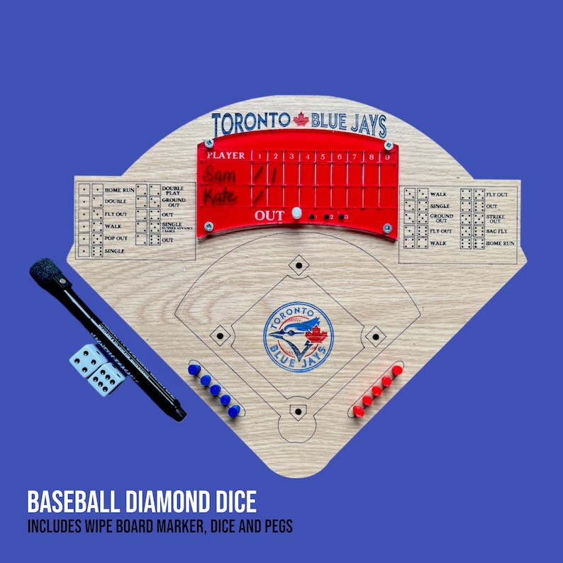 🔥50% Off & Buy 2 Get Free Shipping🔥 📐Handmade -🏏Baseball Dice Wooden Board Game🎲