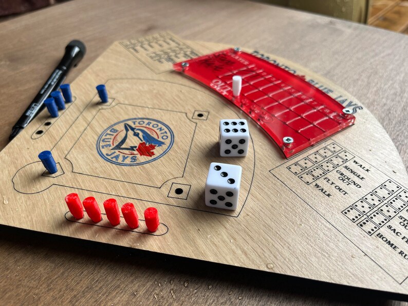 🔥50% Off & Buy 2 Get Free Shipping🔥 📐Handmade -🏏Baseball Dice Wooden Board Game🎲