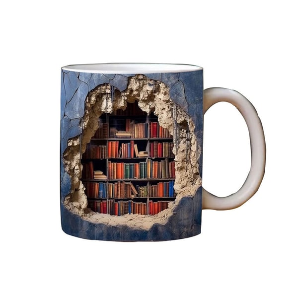 🎁3D Bookshelf Mug Christmas Gift