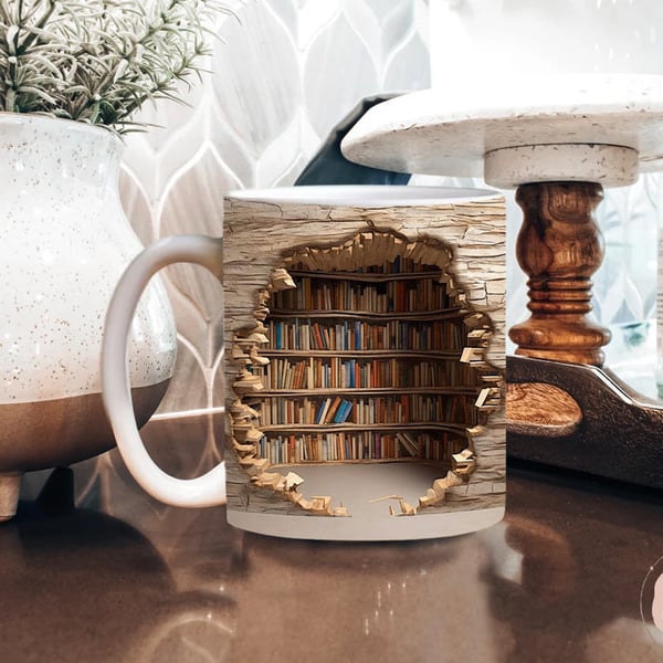 🎁3D Bookshelf Mug Christmas Gift