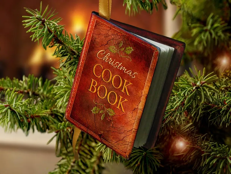 📕Miniature Cook Book Christmas Ornament