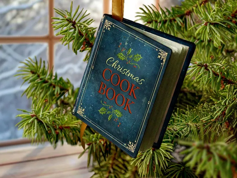 📕Miniature Cook Book Christmas Ornament