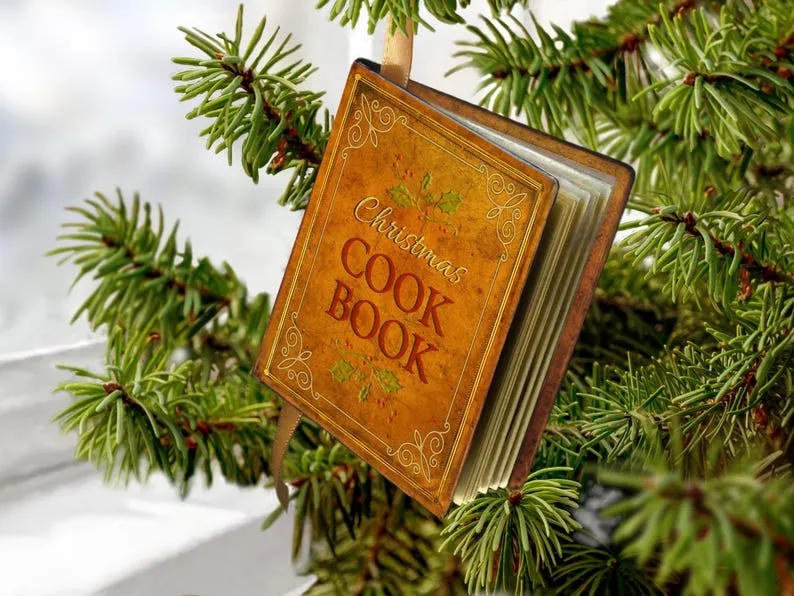 📕Miniature Cook Book Christmas Ornament