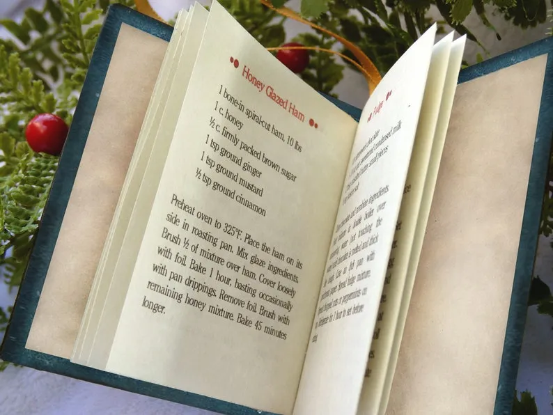 📕Miniature Cook Book Christmas Ornament