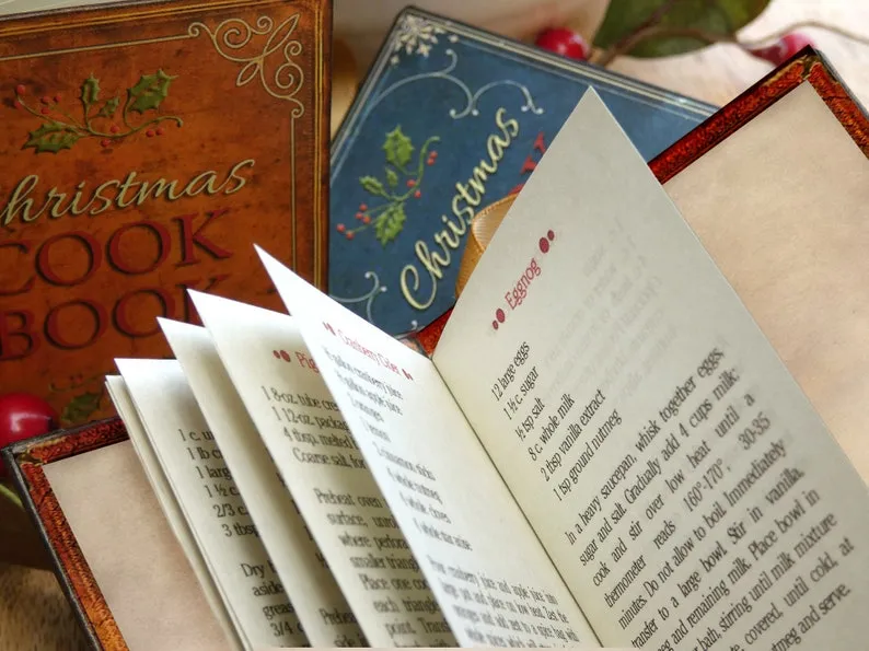 📕Miniature Cook Book Christmas Ornament