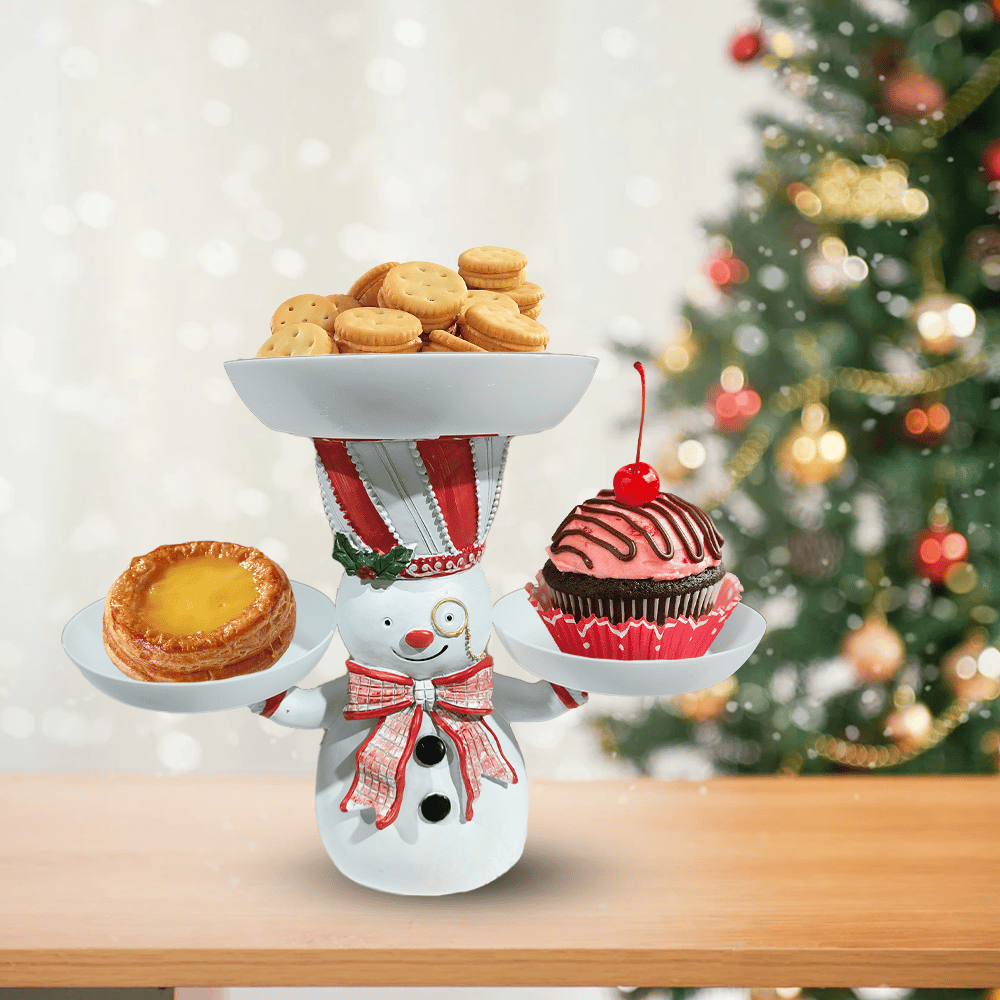 🎄🎅Christmas Snowman Treats Holder-with plate⛄