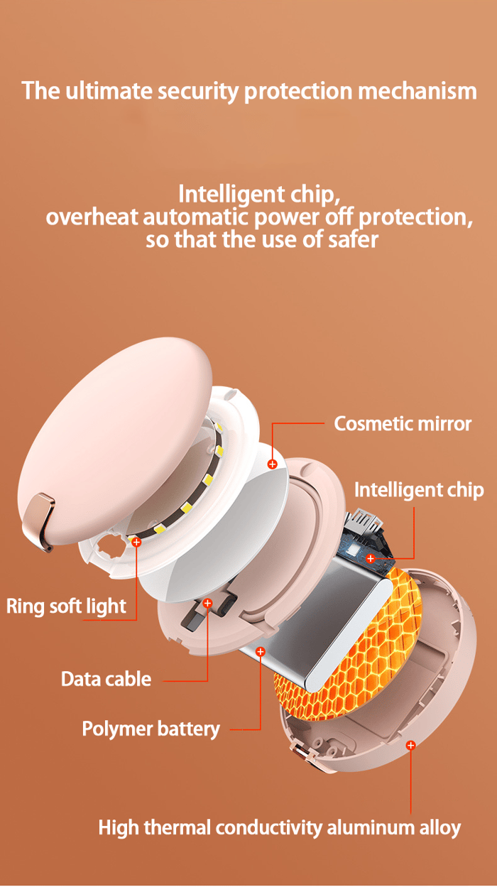 3-in-1 Makeup Mirror, Power Bank, and Hand Warmer