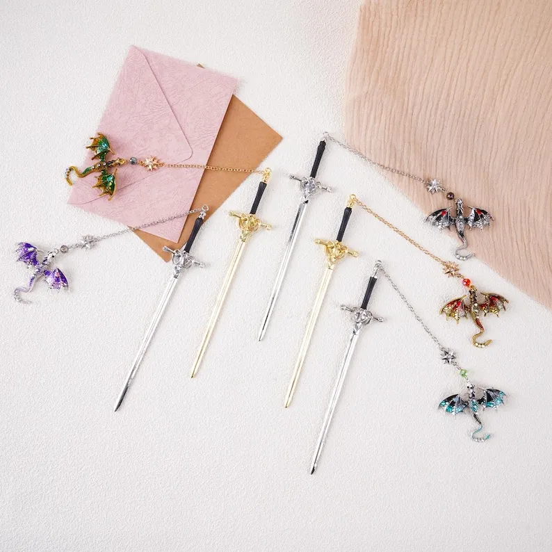 🔥Hot Sale 50% OFF🔥Dragon Sword Metal Bookmark⚔️