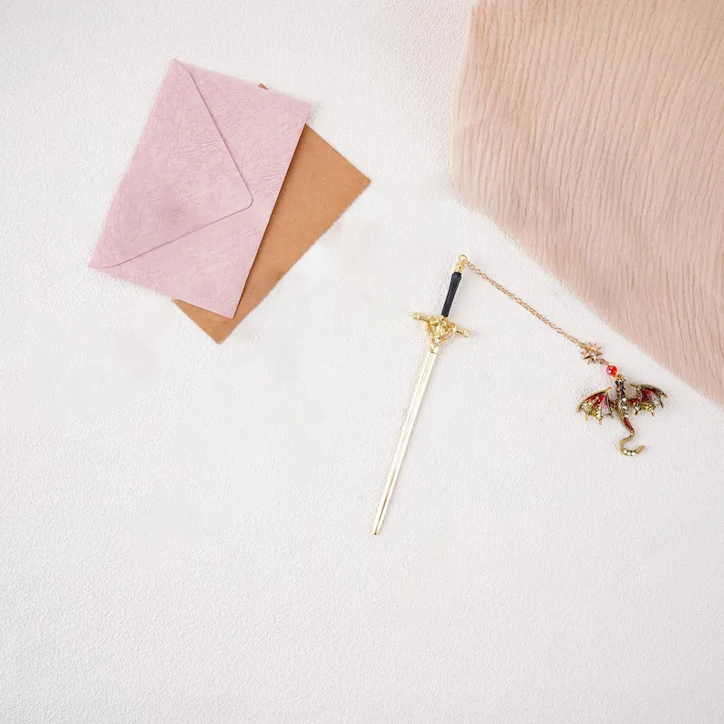 🔥Hot Sale 50% OFF🔥Dragon Sword Metal Bookmark⚔️