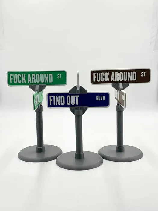 F Around/Find Out Street Sign Desk Decoration | Funny Desk Gift