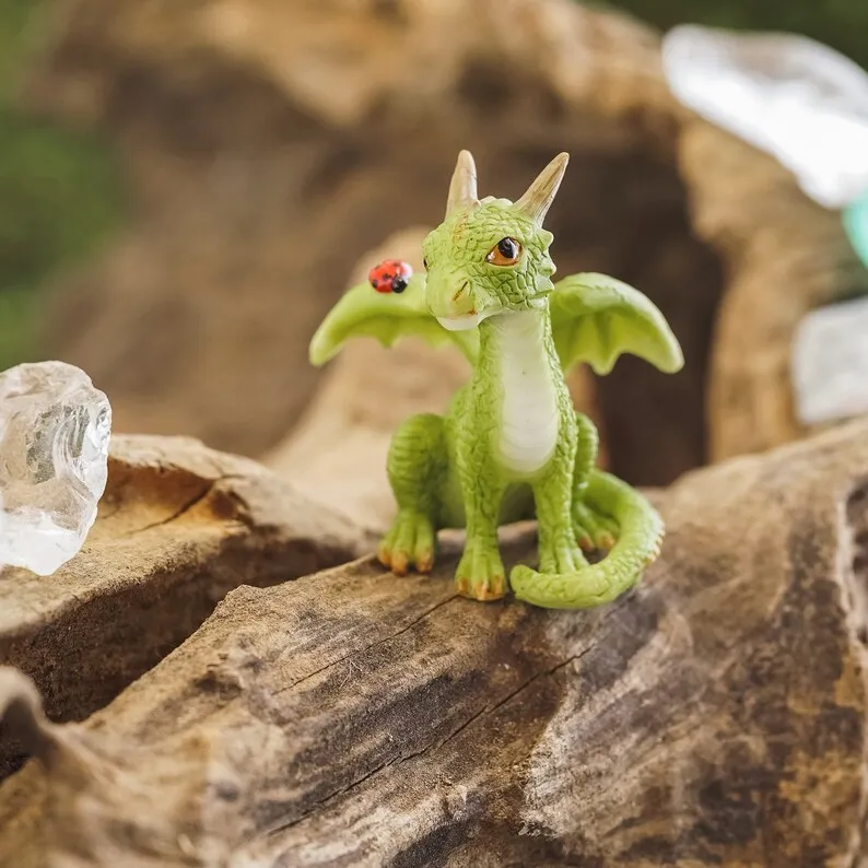 🔥🔥2025 Mother's Day Gift 50% Off--Miniature Green Dragon Reading on Giant Book Figurine