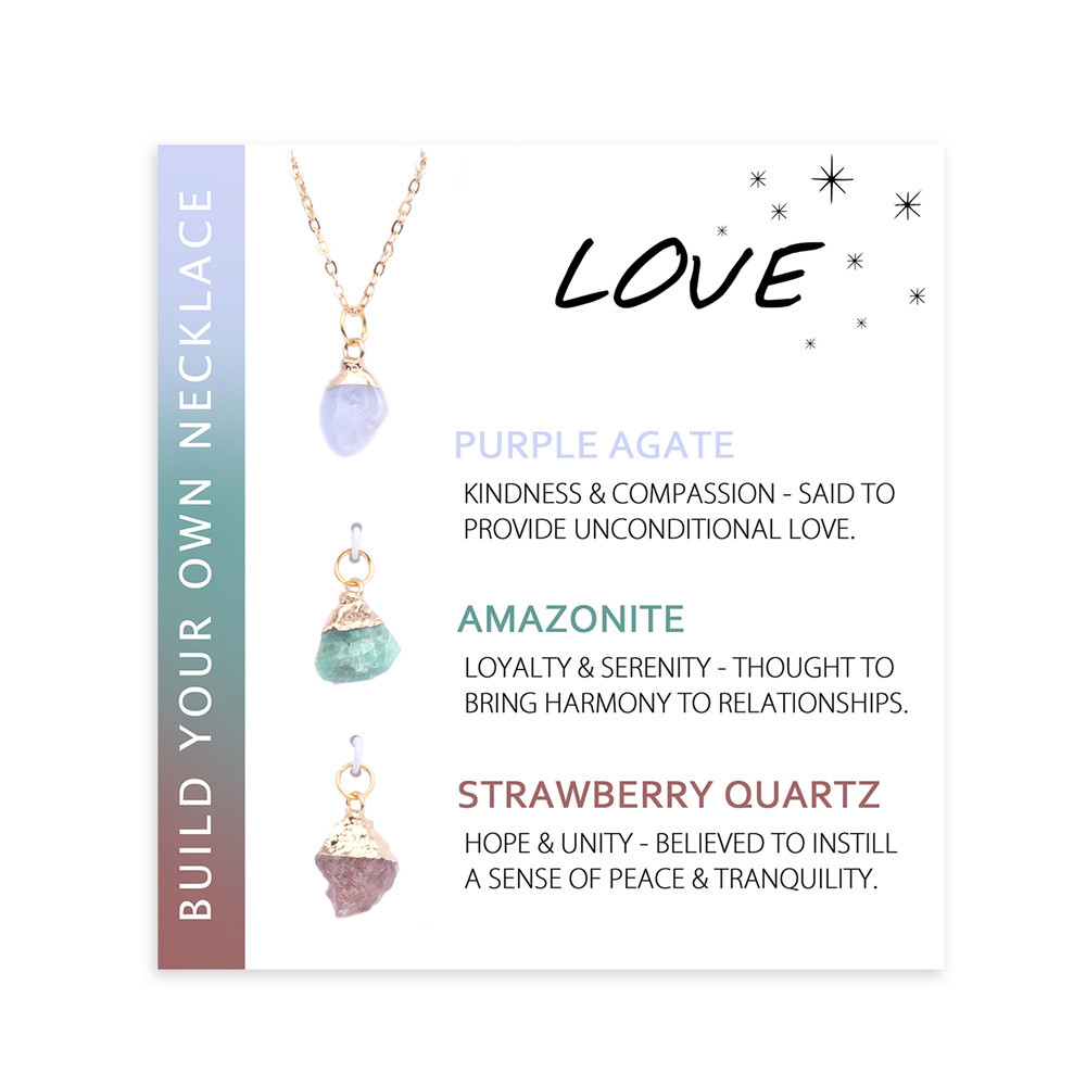 Raw Crystal Healing Gemstone Necklace 3pcs