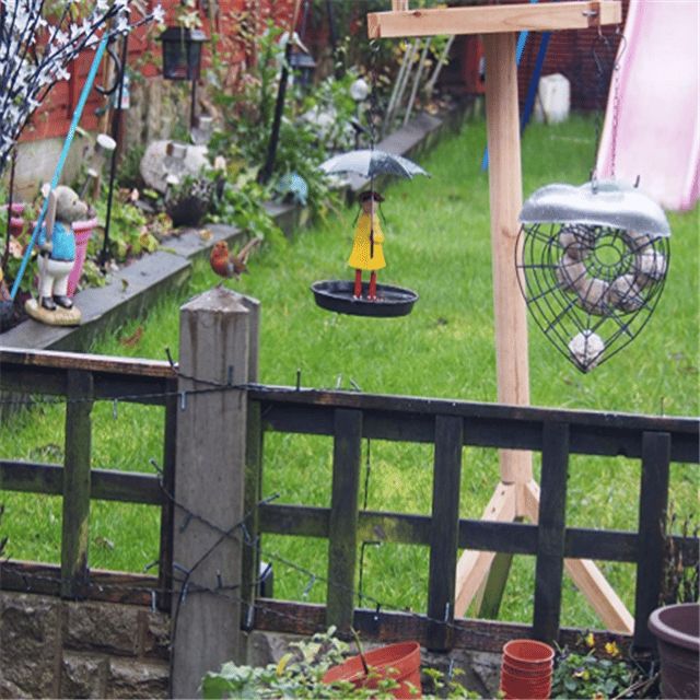 Bird Feeder Metal Hanging Chain Girl and Umbrella Bird Feeder for Wild Birds  - BUY 3 SAVE$18+FREE SHIPPING in 2024 | Unique bird feeders, Bird feeders, Garden  decor