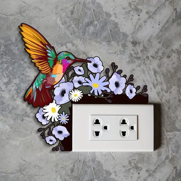 🌈✨Wooden Colorful Hummingbird Door Corner Decor