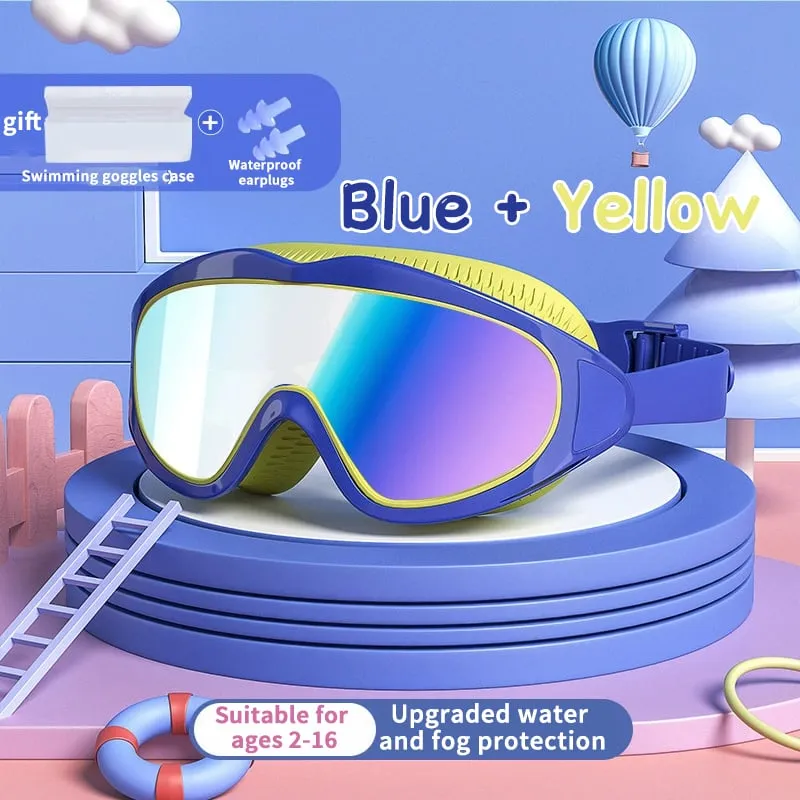 [💥2025 New Arrival💥]🎉HD children's large frame waterproof and anti-fog swimming goggles