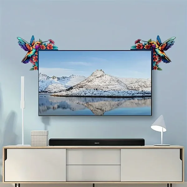 🌈✨Wooden Colorful Hummingbird Door Corner Decor