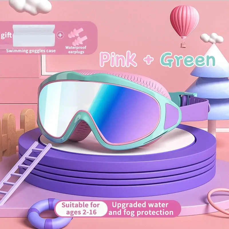 [💥2025 New Arrival💥]🎉HD children's large frame waterproof and anti-fog swimming goggles