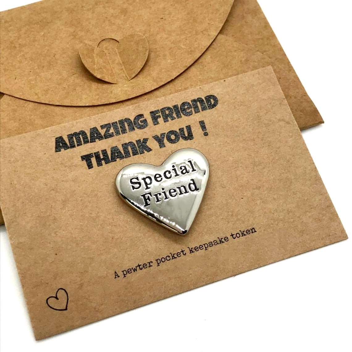 Pewter heart pocket keepsake token