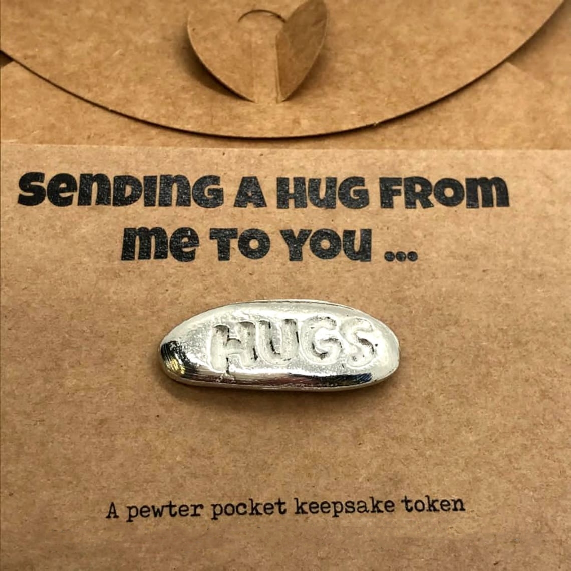 Pewter heart pocket keepsake token