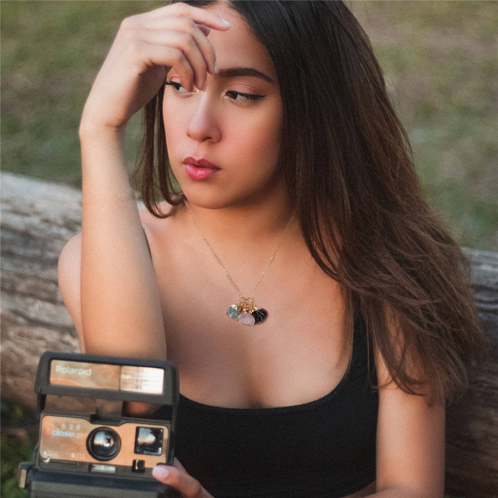 Raw Crystal Healing Gemstone Necklace 3pcs