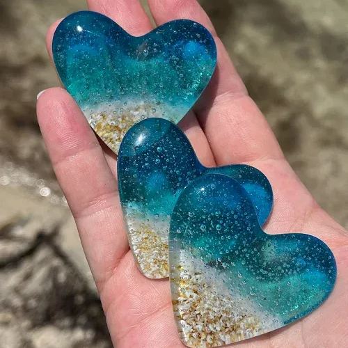 🎁Glass Beach Pocket Heart