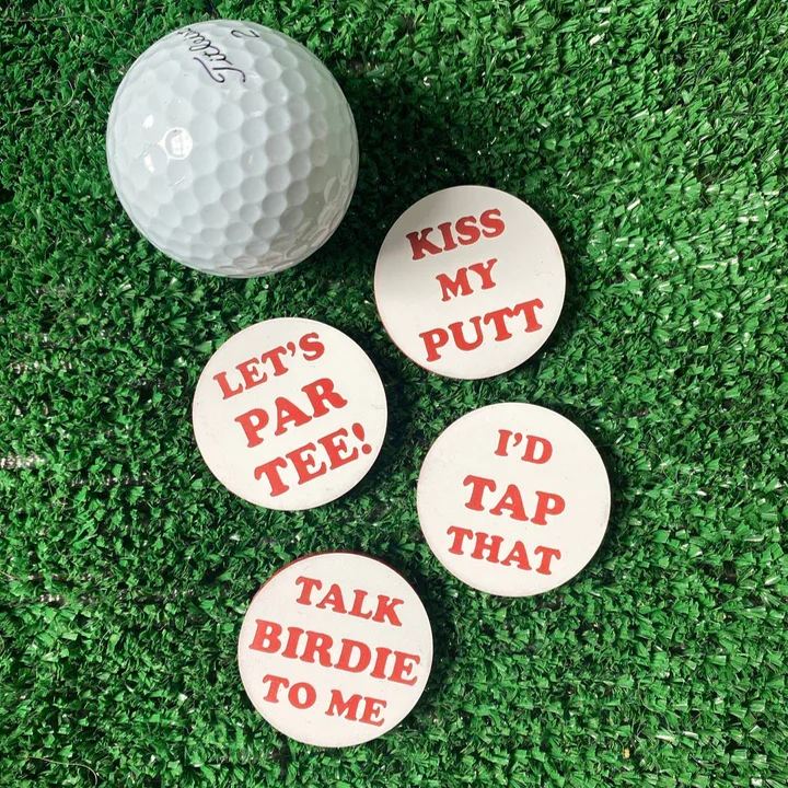 Funny Pun Golf Ball Markers Set