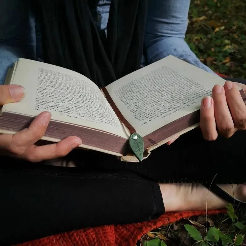 Handmade Leather Leaf Bookmark - Unique Botanical Gift Ideas For A Reader