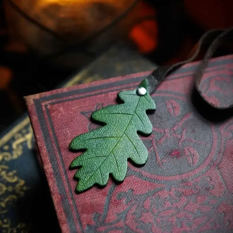 Handmade Leather Leaf Bookmark - Unique Botanical Gift Ideas For A Reader