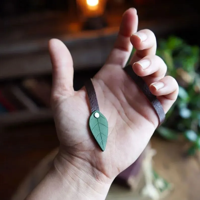 Handmade Leather Leaf Bookmark - Unique Botanical Gift Ideas For A Reader