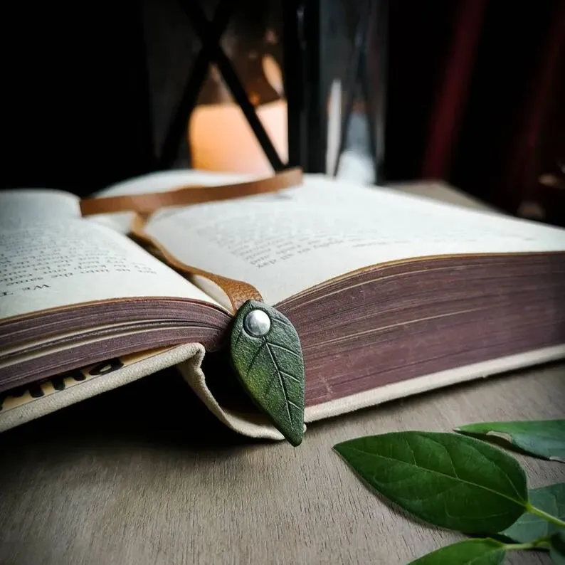 Handmade Leather Leaf Bookmark - Unique Botanical Gift Ideas For A Reader