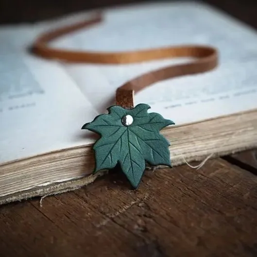 Handmade Leather Leaf Bookmark - Unique Botanical Gift Ideas For A Reader