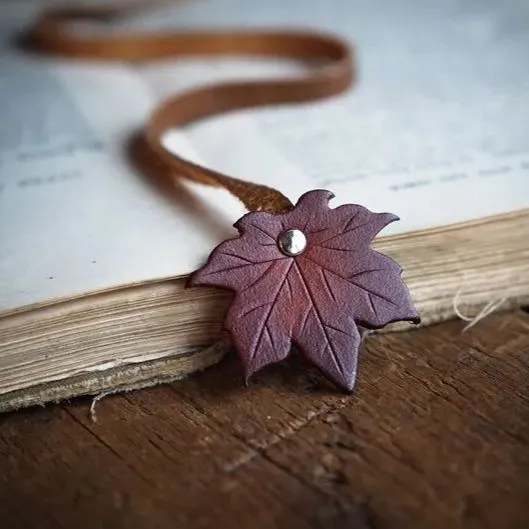 Handmade Leather Leaf Bookmark - Unique Botanical Gift Ideas For A Reader
