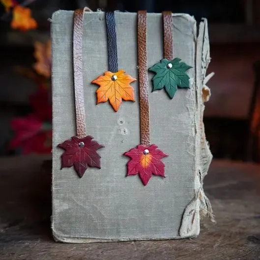 Handmade Leather Leaf Bookmark - Unique Botanical Gift Ideas For A Reader