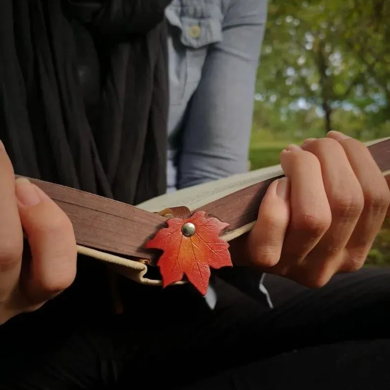 Handmade Leather Leaf Bookmark - Unique Botanical Gift Ideas For A Reader