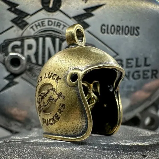 Brass Skull Motorcycle Guardian Gremlin Bell Hanger