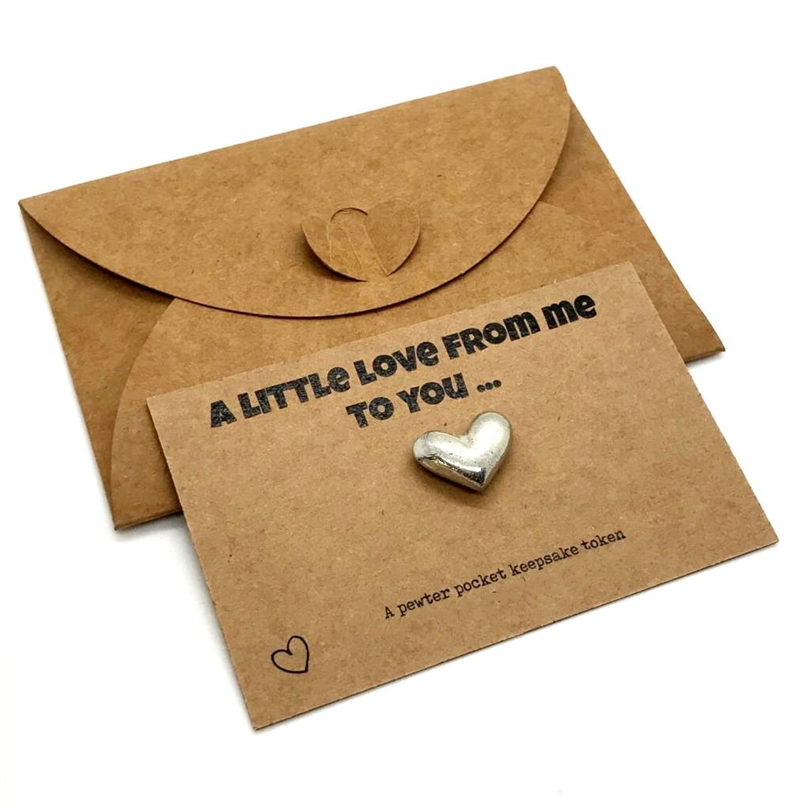 Pewter heart pocket keepsake token