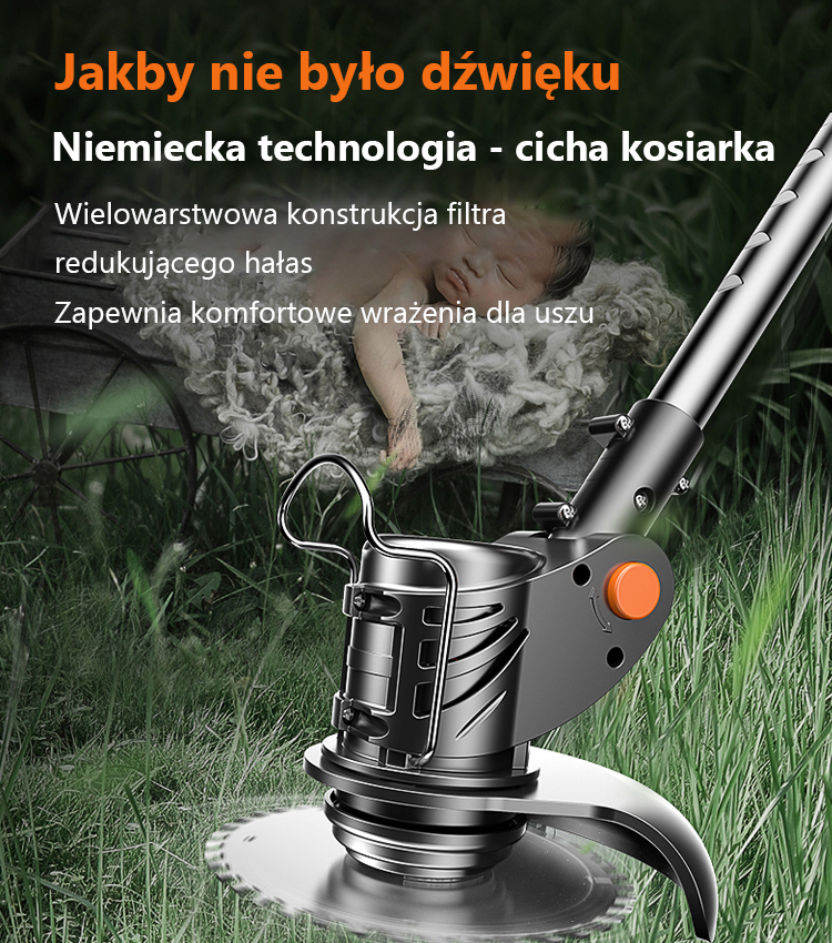 Elektryczna kosiarka do trawy z akumulatorem litowym