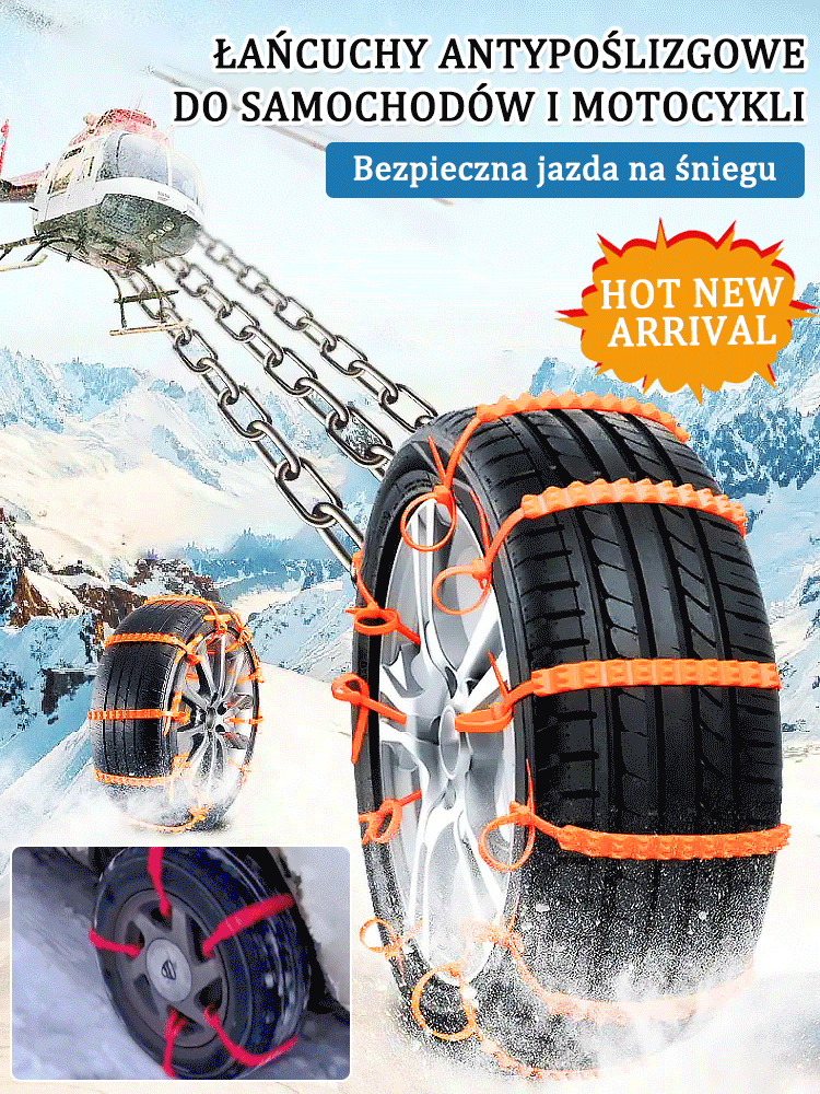 【Certyfikowany przez Professional Rescue Team】👍Nie ma potrzeby zdejmowania opon, nie brudzimy rąk – wystarczy pociągnąć jedną ręką, aby zamontować i zdemontować w 10 sekund.