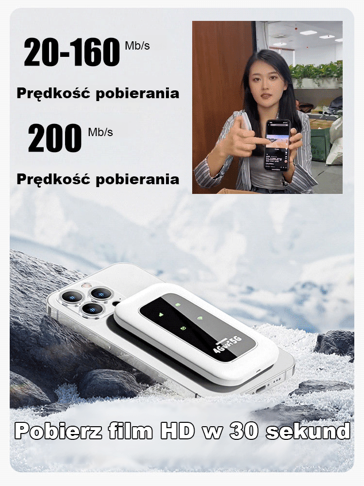 【Włącz i korzystaj, za darmo na zawsze】🌐 Uniwersalne, przenośne Wi-Fi. Idealne w podróży lub na kempingu.