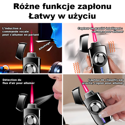 【Bezpłatna wersja próbna】【Wielokolorowe Efekty Świetlne】Metaliczna Inteligentna Zapalniczka Sterowana Głosem