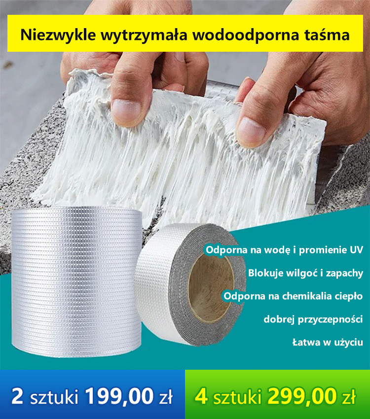 Niezwykle wytrzymała wodoodporna taśma