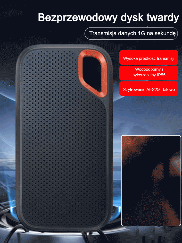 Szybki dysk twardy SSD do urządzeń mobilnych  ⚡ Przenośny i wytrzymały dysk, odporny na upadki. Super szybka prędkość transferu i nie doświadczyłem uszkodzenia plików.