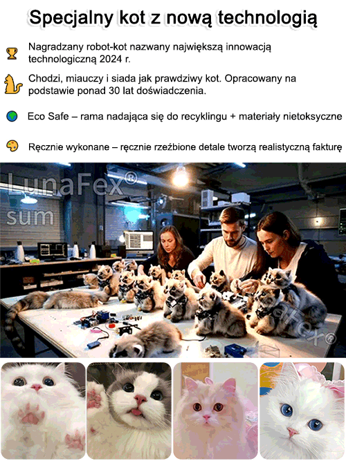 【Nie wymaga karmienia】Prawdziwa elektryczna pluszowa zabawka dla kota. ✨🐱 Będzie zachowywać się wobec Ciebie jak prawdziwy kot