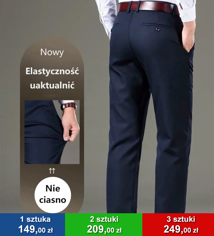 Luźny krój dla dojrzałych mężczyzn. Wygodne, elastyczne, bez uczucia ograniczenia. Zamów teraz!