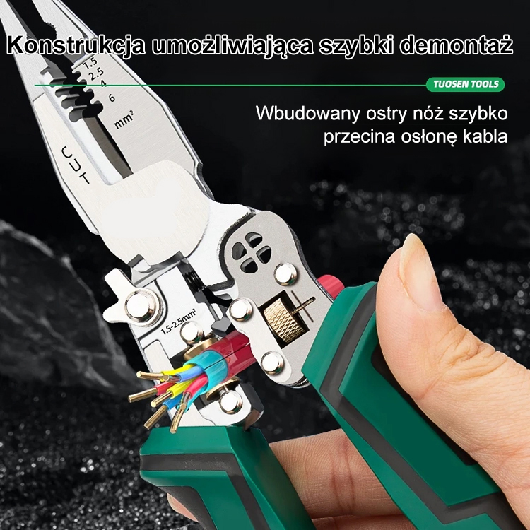 【Jedne szczypce zamiast dziesięciu narzędzi】Wielofunkcyjne szczypce do mierzenia i ściągania izolacji, używane przez firmy inżynierii energetycznej!