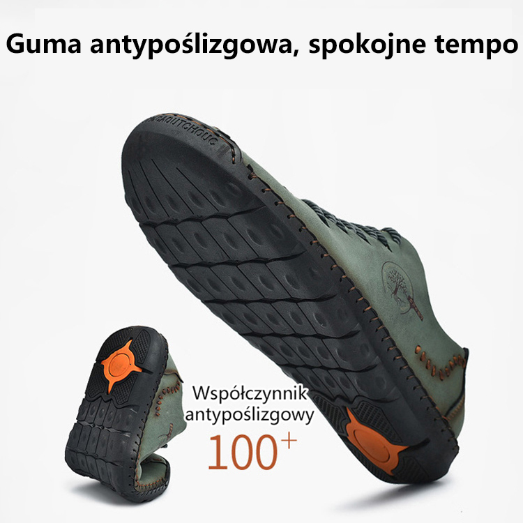 Niskie buty ręcznie robione skórzane
