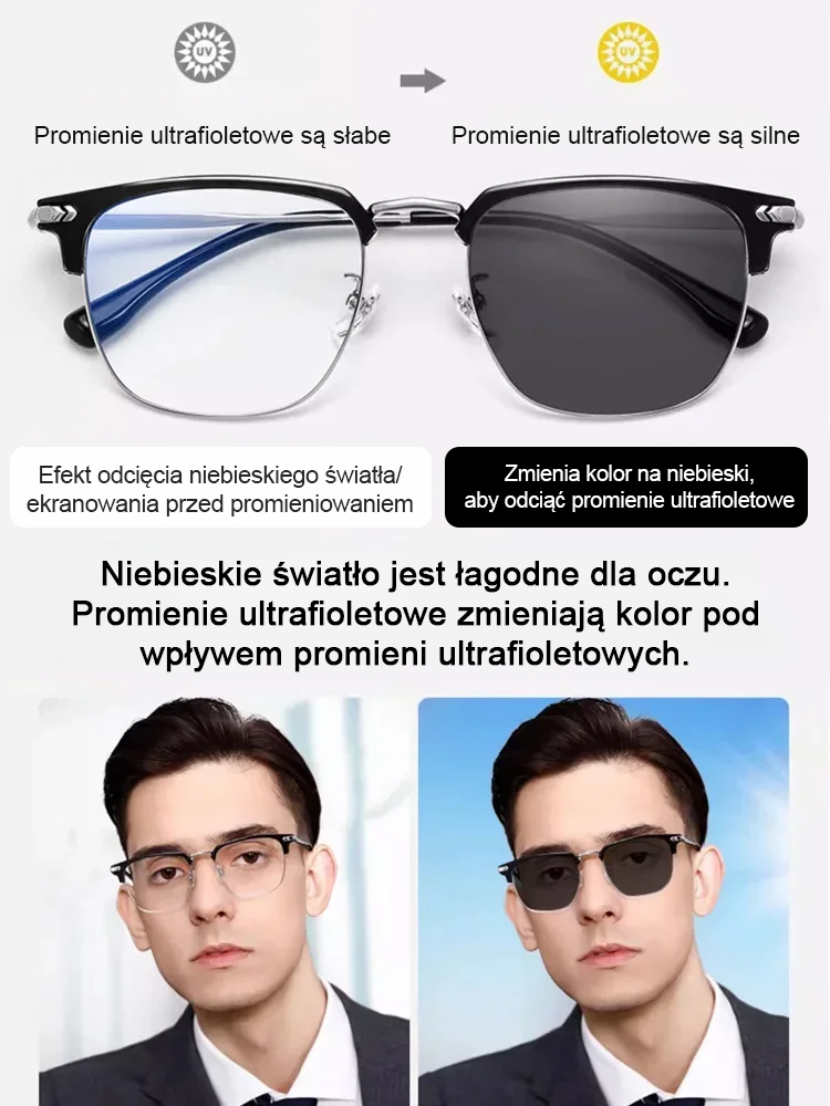 【14dniowy okres próbny za darmo】Automatyczne okulary do czytania z funkcją powiększania i filtrem światła niebieskiego
