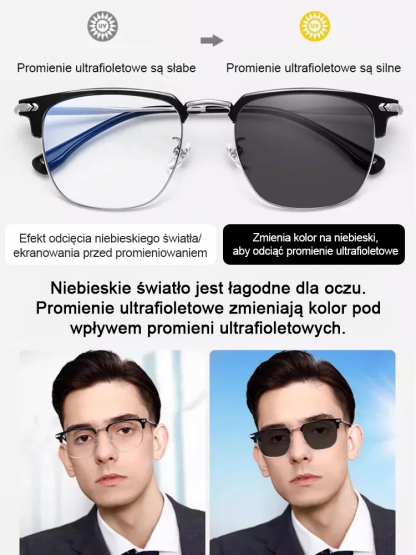 【14dniowy okres próbny za darmo】Automatyczne okulary do czytania z funkcją powiększania i filtrem światła niebieskiego